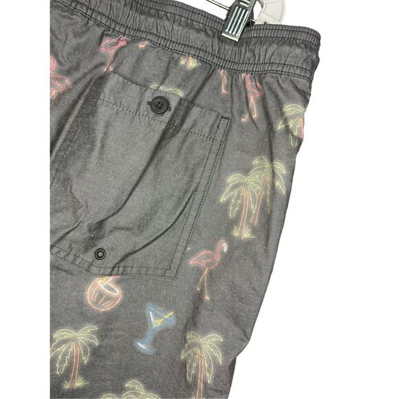 Goodfellow Flamingo & Palm Trees Swim Trunks - Men’s XL - Picture 6 of 8
